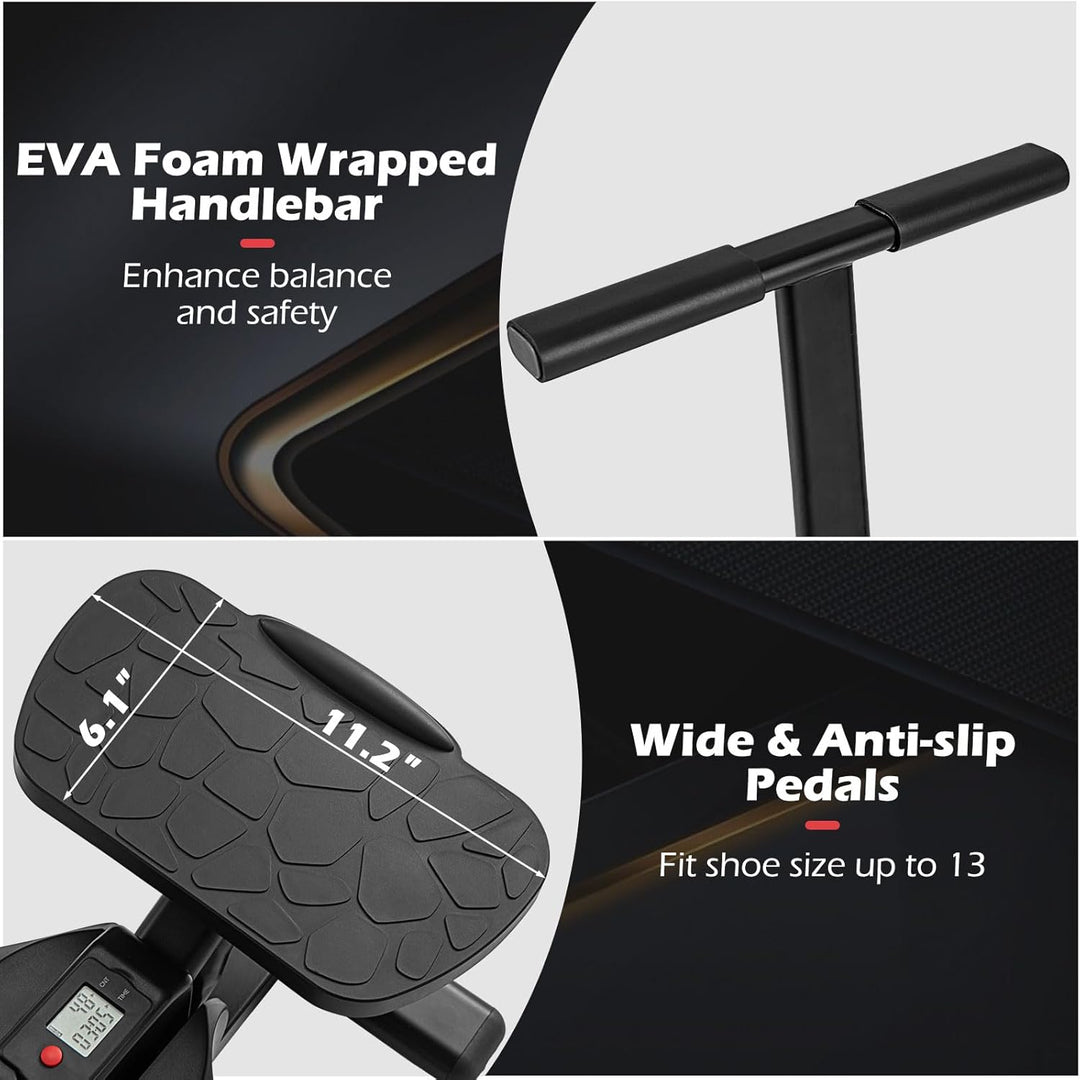 FANTASK Mini Stepper mit Griff, Fitness Stepper höhenverstellbar mit LCD Display & Widerstandseinste