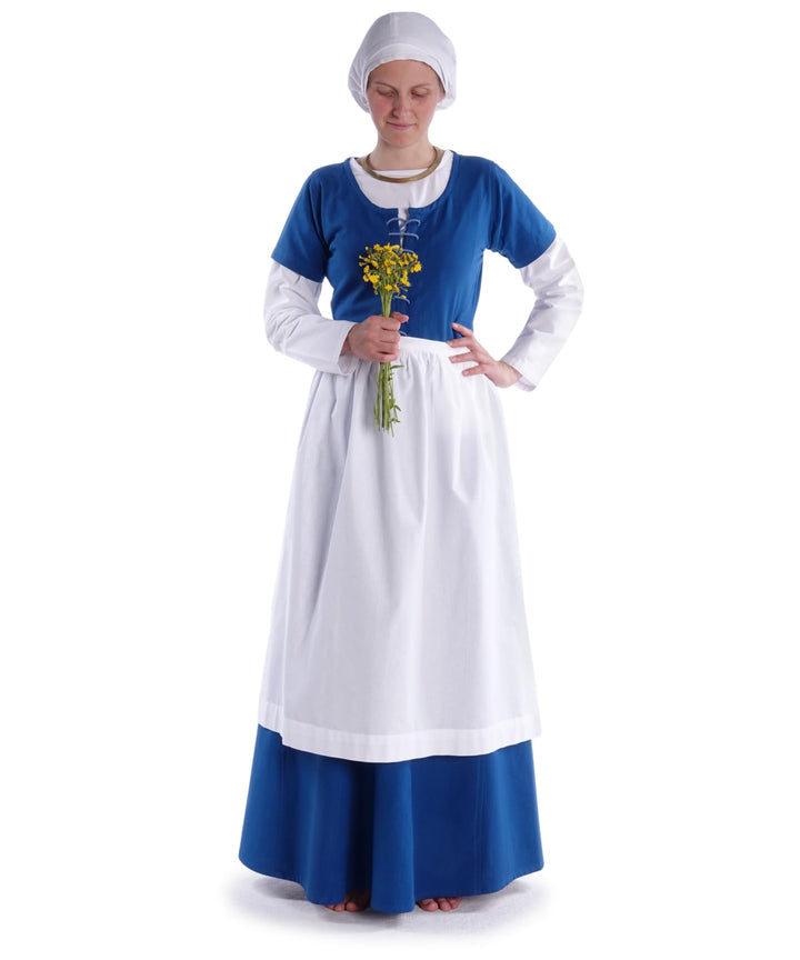 Mittelalter Schürze Baumwolle Modell: Repanse Weiss, Weiss