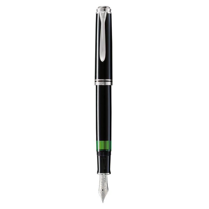 Pelikan Premium M805 Füllfederhalter, Feder F Plume schwarz, schwarz