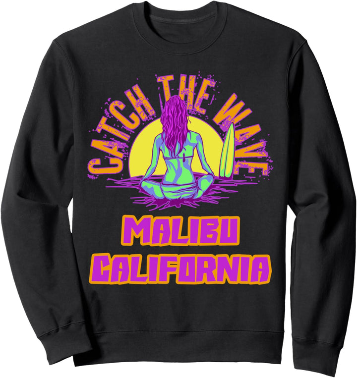 Malibu California Shirt Surfen Vaporwave Aesthetic Beach Sweatshirt