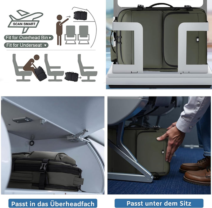 Handgepäck Rucksack, Wasserdichter Multifunktionaler Rucksack Handgepäck Flugzeug mit Laptopfach, Gr