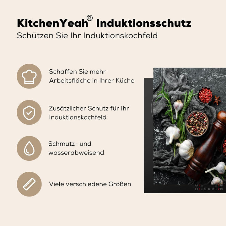 KitchenYeah© Herdabdeckplatte 59x51 cm Einteilig Küche Herdabdeckung Induktionsfeld Ceranfeld Herdab