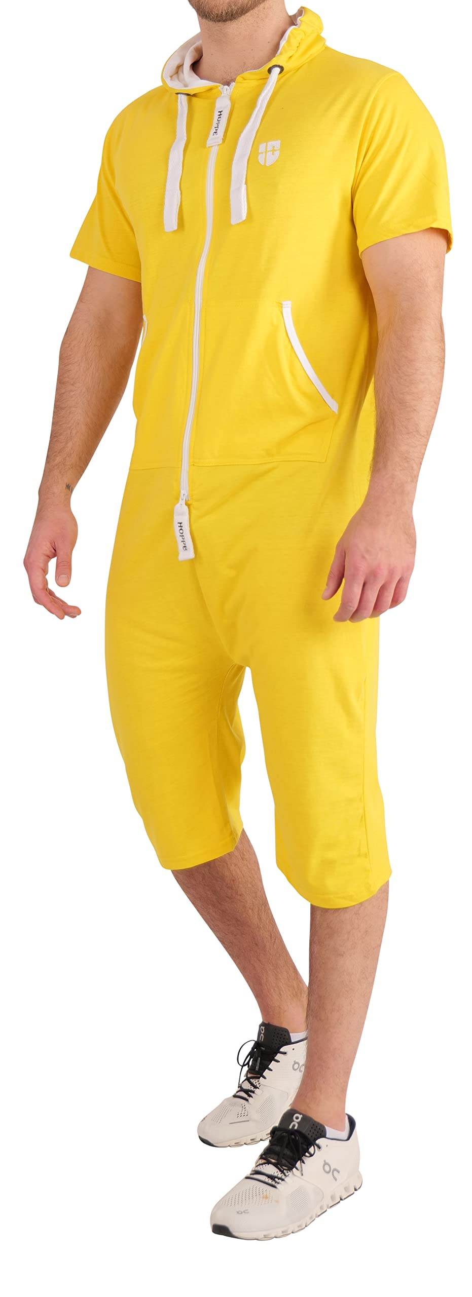 Gennadi Hoppe Herren Sommer Jumpsuit kurz 4XL gelb (yellow), 4XL gelb (yellow)