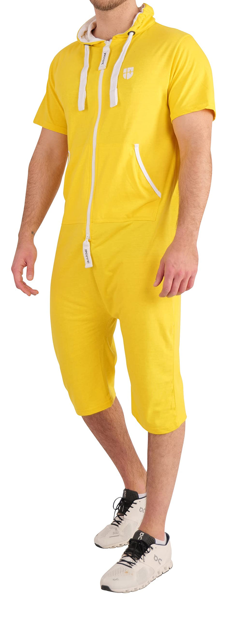 Gennadi Hoppe Herren Sommer Jumpsuit kurz 4XL gelb (yellow), 4XL gelb (yellow)