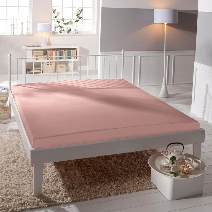 Bassetti Spannbettlaken Uni P5/746 Rosé Baumwolle/Elastan, Masse: 140cm x 200cm, 160cm x 220cm, 9235