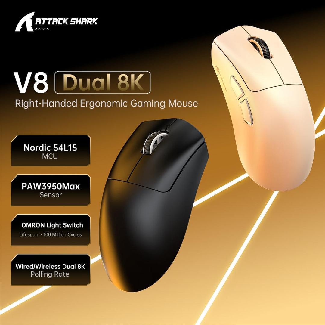 MAMBASNAKE x Attack Shark V8 Wireless Gaming Mouse, 59g Ultra-Lightweight, PAW3950MAX Sensor, Shark