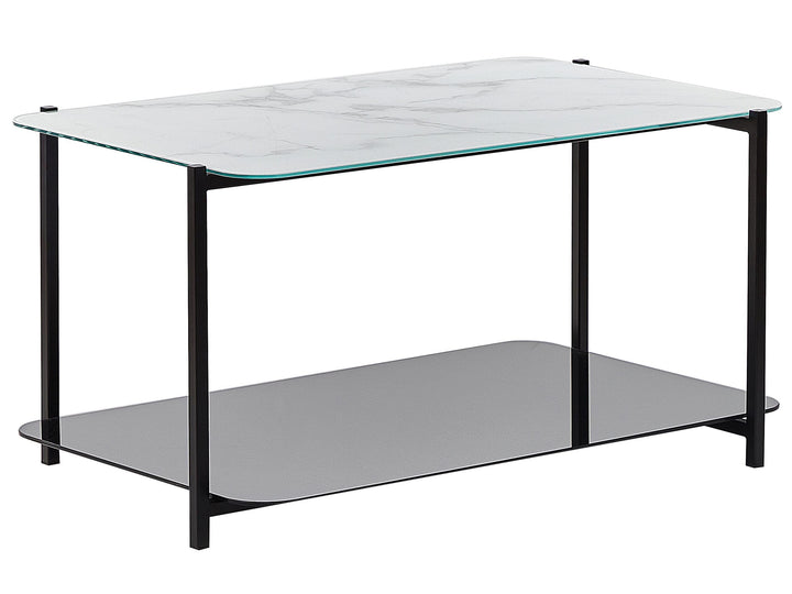 Couchtisch Marmor Optik weiss schwarz 77 x 47 cm rechteckig modern Gloster