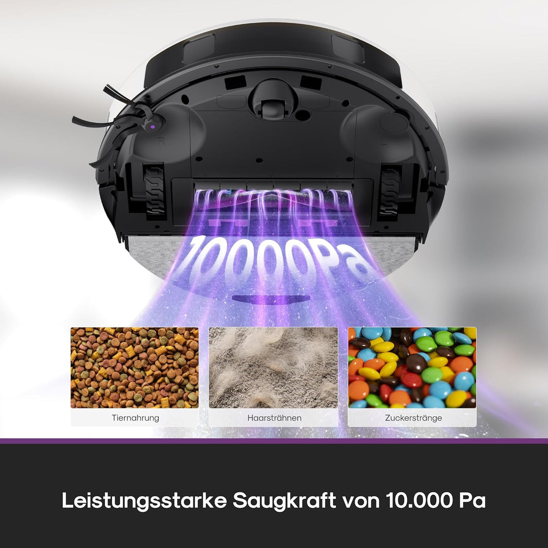 Eureka E20 Evo Plus Saugroboter mit Wischfunktion Absaugstation beutelloser, Saugroboter 10000 Pa, S