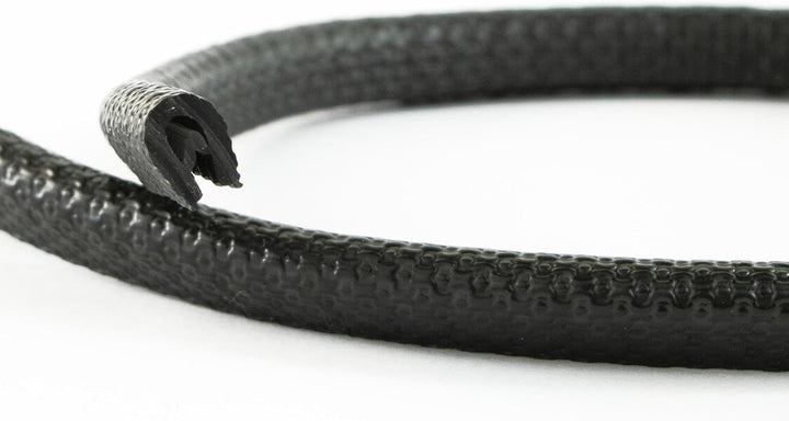EUTRAS [5m] Kantenschutz 0,5-1,5 mm schwarz – hält ohne Kleber – perfekt für Bleche und Autotüren –
