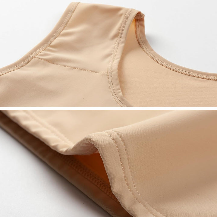 XUJI Transgender FTM Trans Atmungsaktive Halb Brust binder L Nude, L Nude
