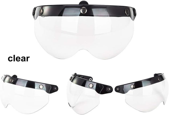 Breale Universal Motorrad Windproof Helm Visier Front Flip Up 3 Snap Sun Shield Halbgesicht Ersatz H