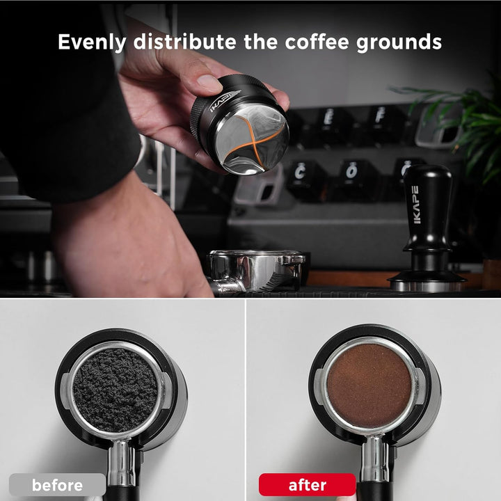 IKAPE Kaffee Produkte, 51MM Kaffee Verteiler, Schwerkraft Adaptive Espresso Verteiler Passend für al