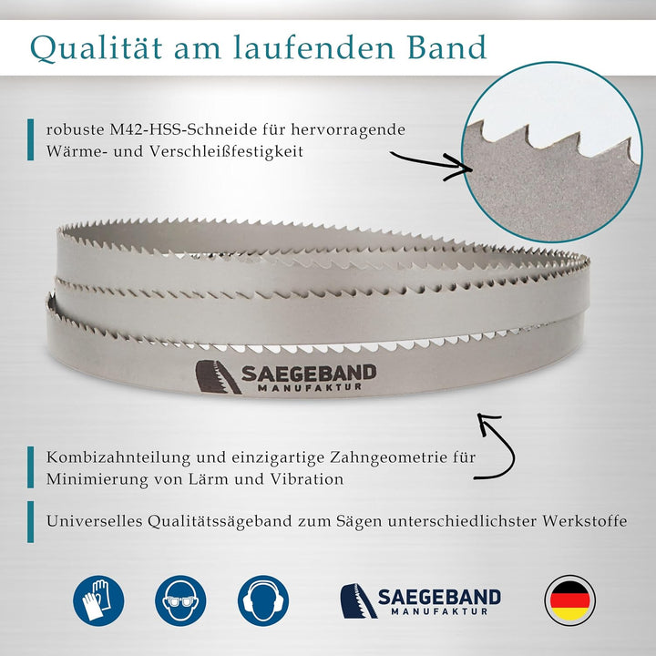 3 x M42 HSS Bimetall Sägeband 2530 x 20 x 0,9 mm mit 5/8 ZpZ, Bandsägeblatt 2530 x 20 x 0,9 mm 5/8 Z