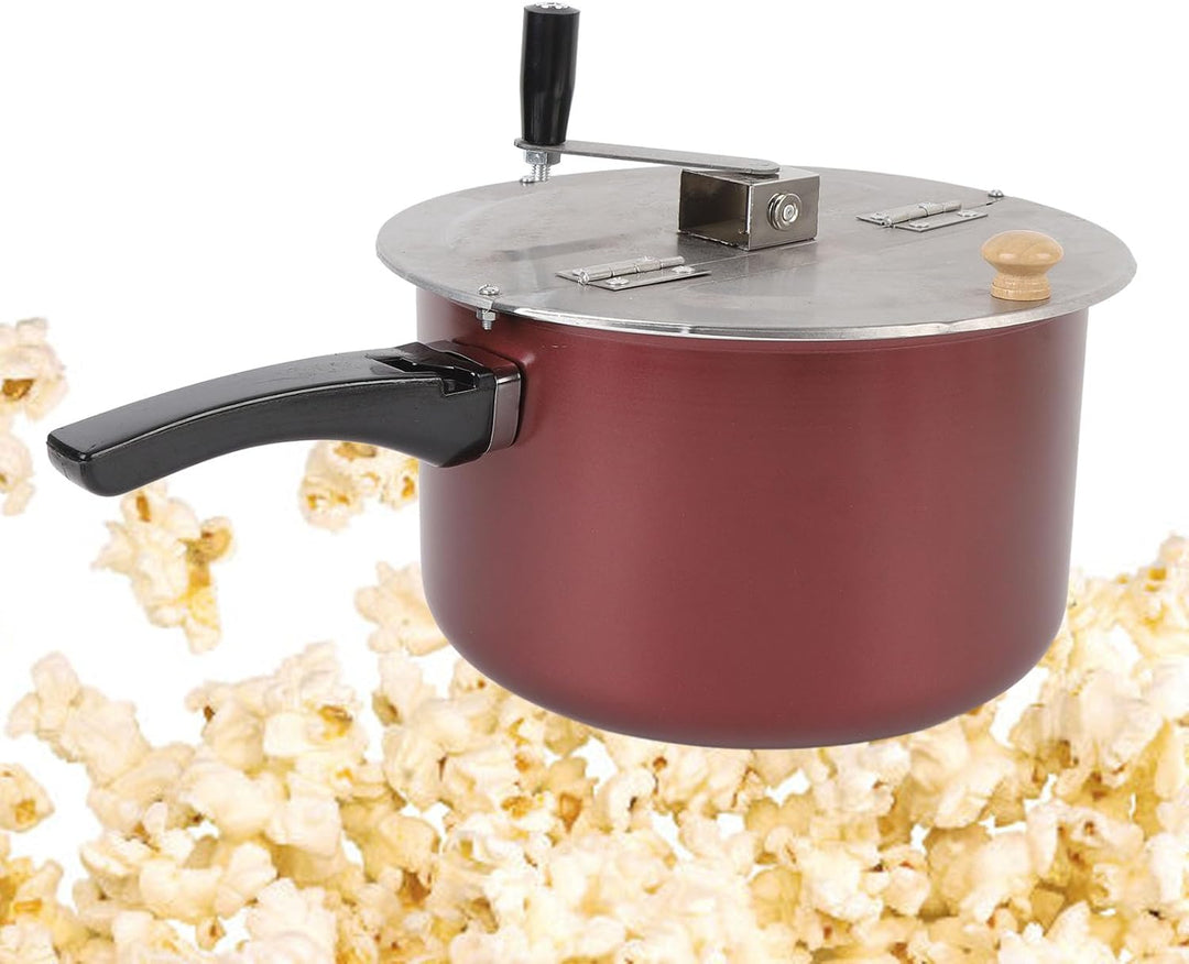 Popcorn-Popper für den Herd, Popcorn-Maker aus Edelstahl mit Handkurbel, Popcorn-Topf aus Edelstahl