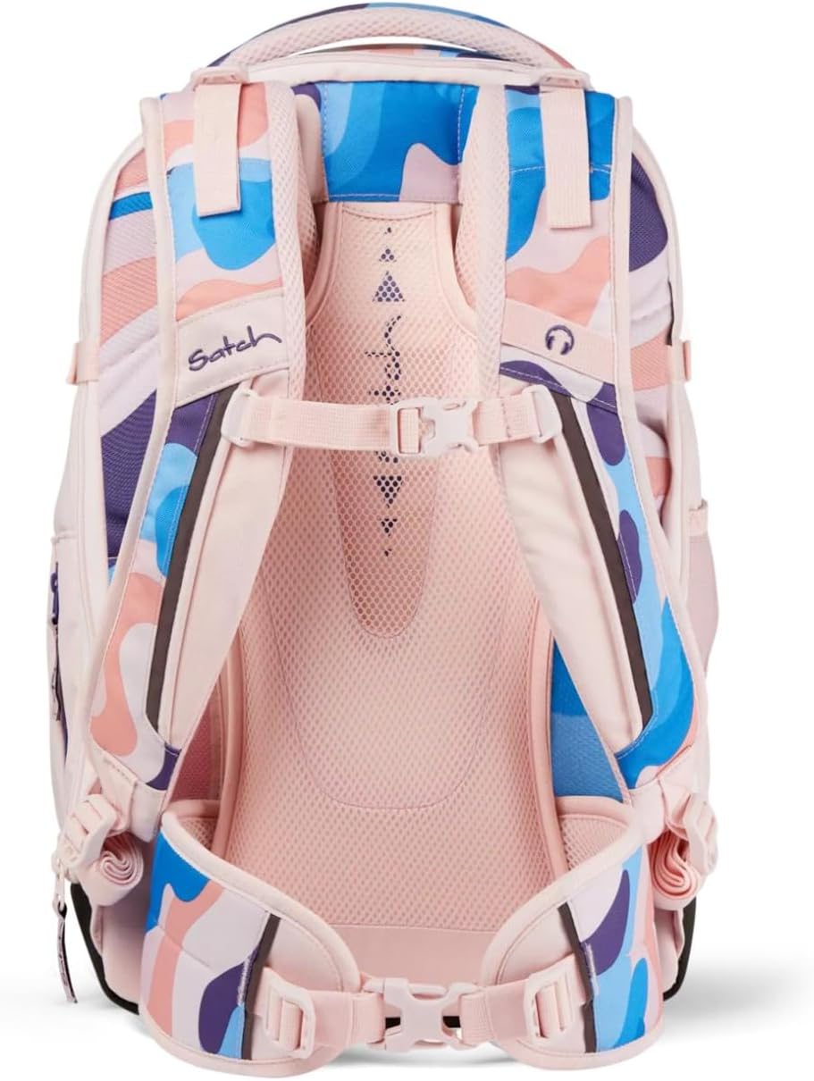 satch match Schulrucksack ergonomisch, erweiterbar auf 35 Liter, extra Fronttasche Candy Clouds - Ro