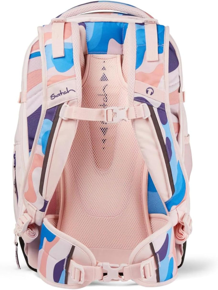 satch match Schulrucksack ergonomisch, erweiterbar auf 35 Liter, extra Fronttasche Candy Clouds - Ro