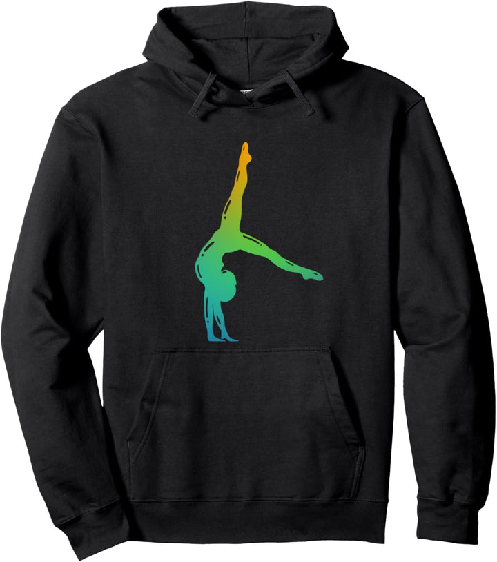 Turnen farbenfrohe Turnerin Akrobatik Bodenturnen Pullover Hoodie