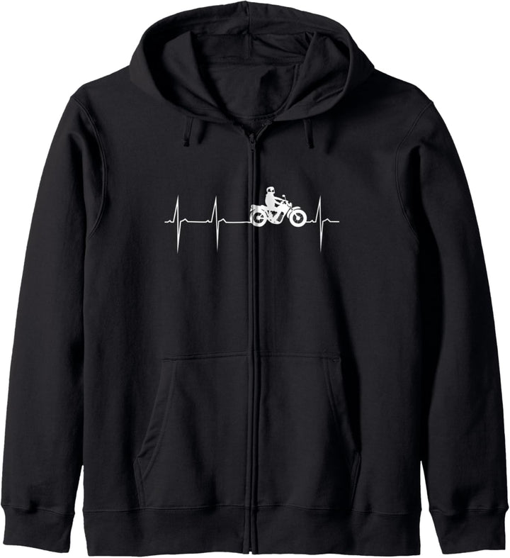 Herzklopfen Herzfrequenz Biker - Herzschlag für Motorrad Kapuzenjacke
