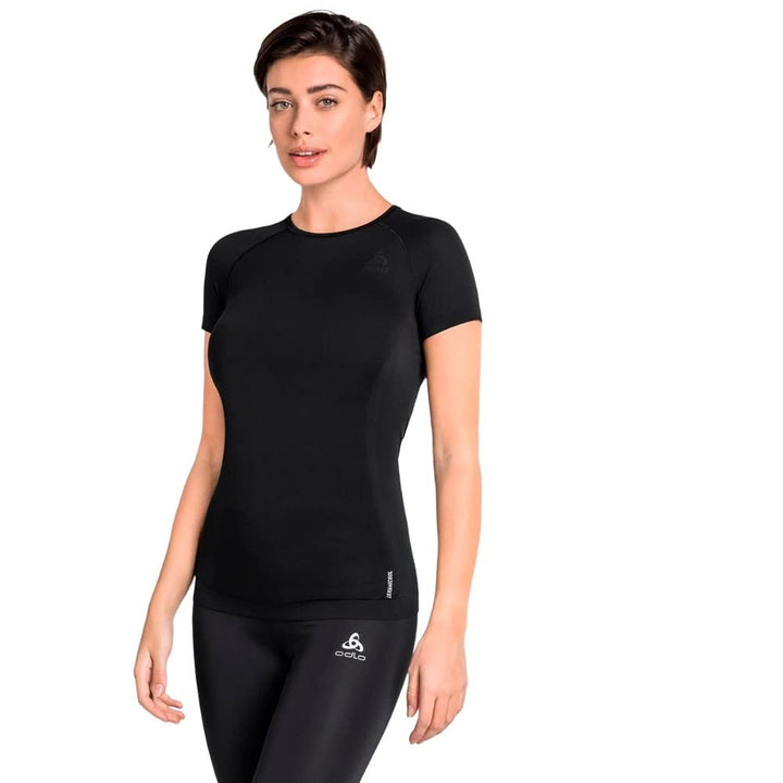 Odlo Damen Performance Cool Funktionsunterwäsche Kurzarm Shirt L Schwarz, L Schwarz