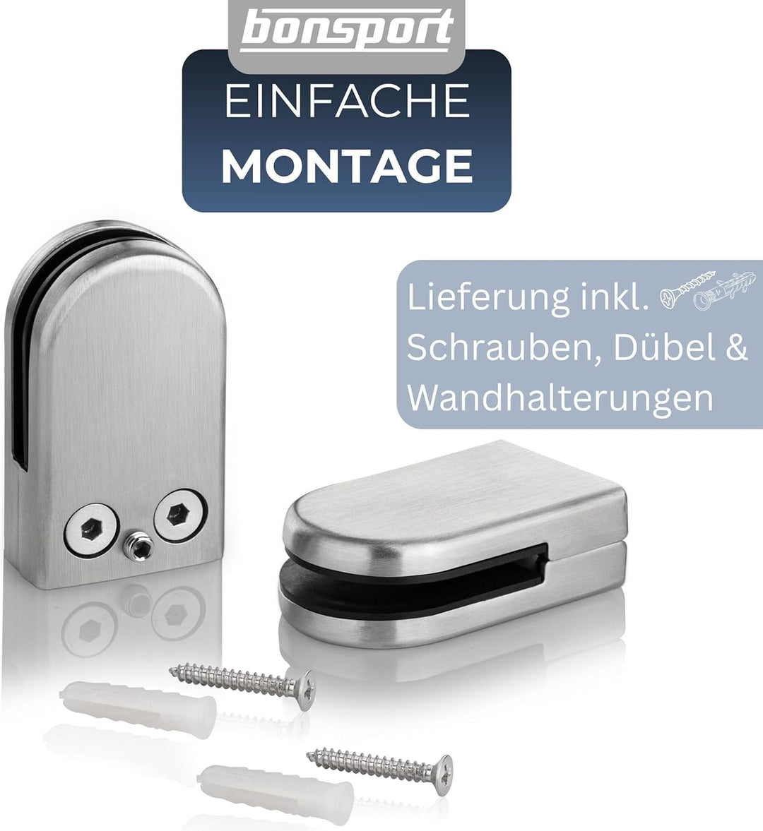 bonsport Glasregal Wandregal für Badezimmer Klarglas - Glas Regal aus 6 mm Sicherheitsglas 60cm - Gl