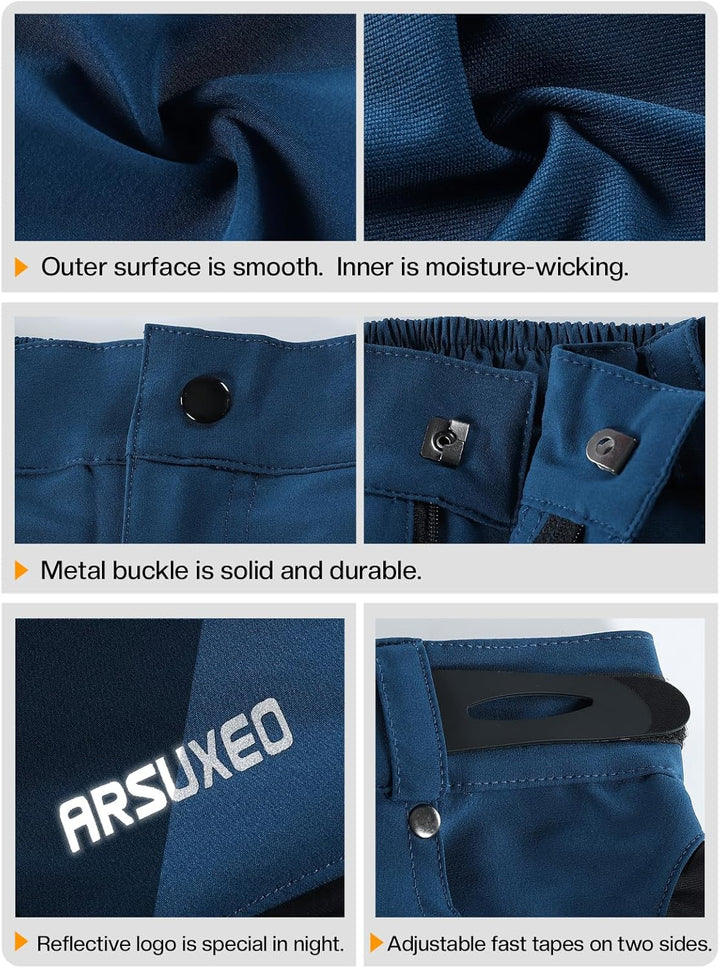 ARSUXEO Herren Radhose Loose Fit MTB Shorts Wasserabweisende Outdoor Sporthose mit 7 Taschen 1202 S