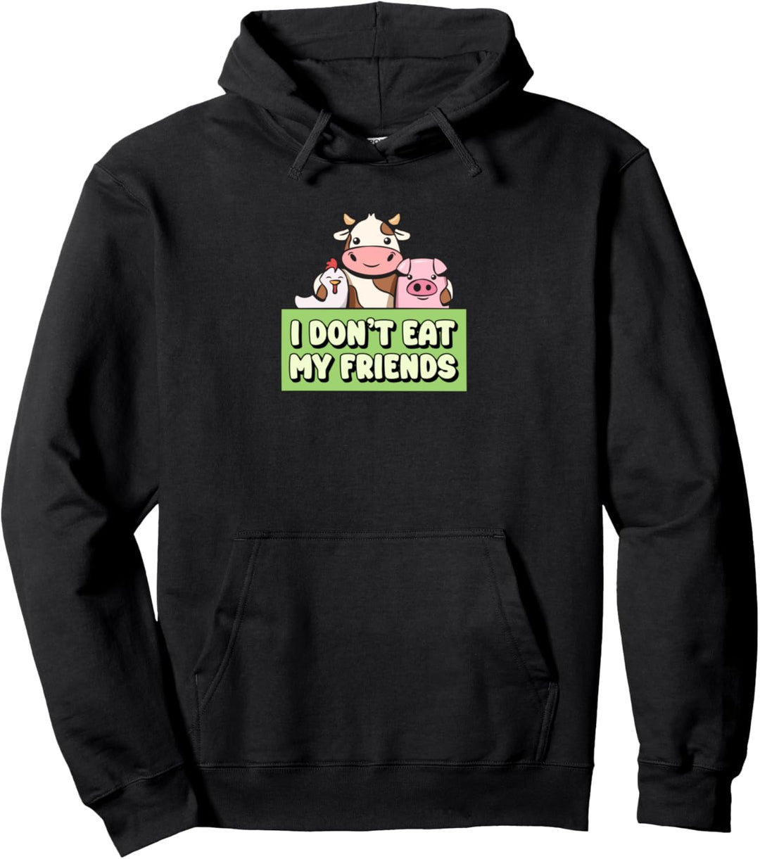Kuh Schwein Happy Friends Design für Veganer Pullover Hoodie