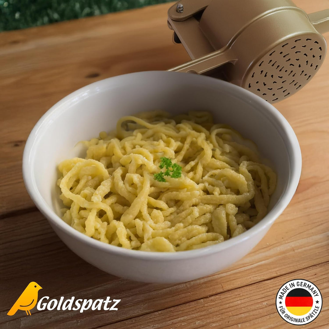 Goldspatz Spätzlepresse, unregelmässiger Lochform, für Spätzle wie vom Brett - Art.-Nr.