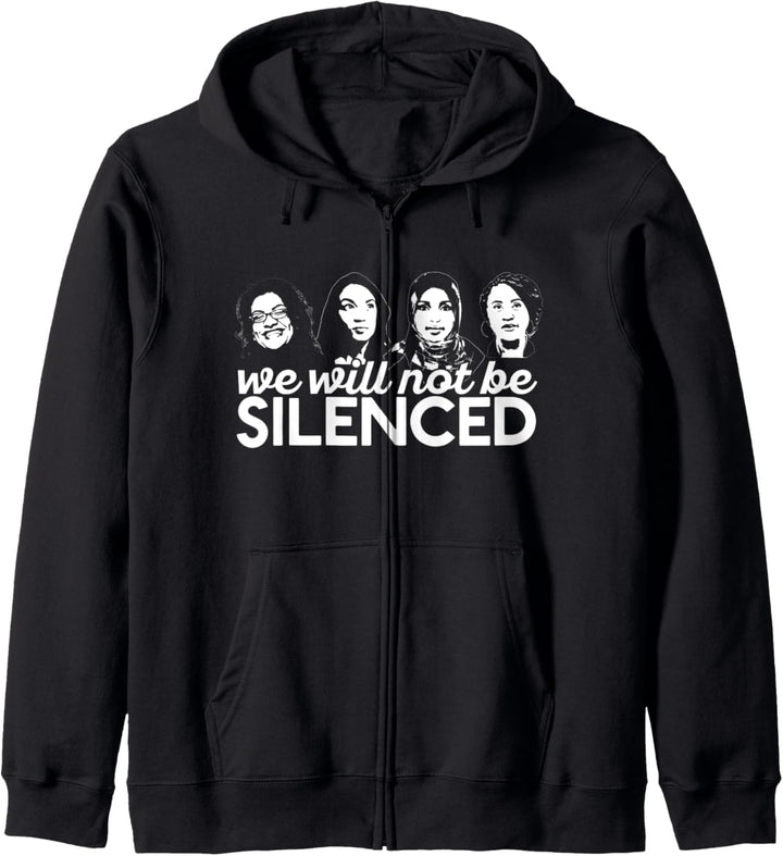 WE WILL NOT BE SILENCED The Squad Tlaib AOC Omar Meme Kapuzenjacke