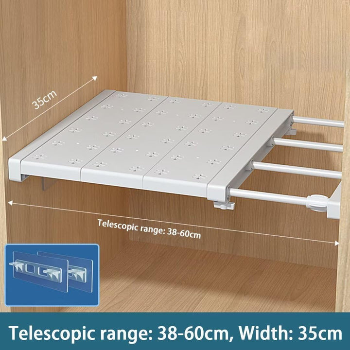 Verstellbare Regale für Schrank, Erweiterbares Einlegeböden Schrankregal, Nagelfrei Teleskop Regaltr