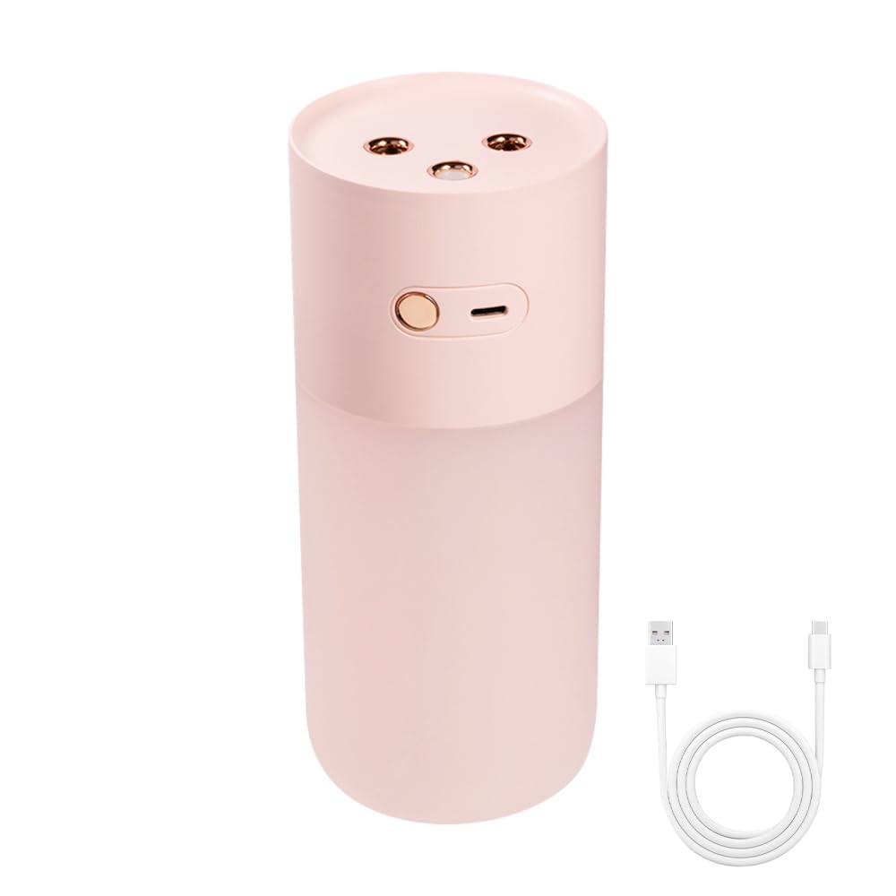 Tragbarer Luftbefeuchter, Leiser Luftbefeuchter mit Doppeldüse, Desktop Mini Luftbefeuchter mit Kühl