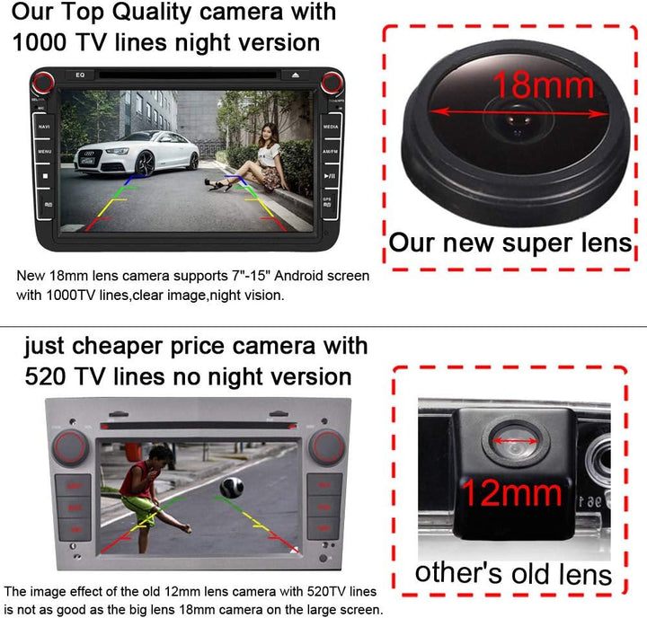 Super HD Nachtsicht Rückfahrkamera Ersatz für VW New Beetle/Passat CC 4D B6 B7/PHAETON/SCIROCCO/Jett