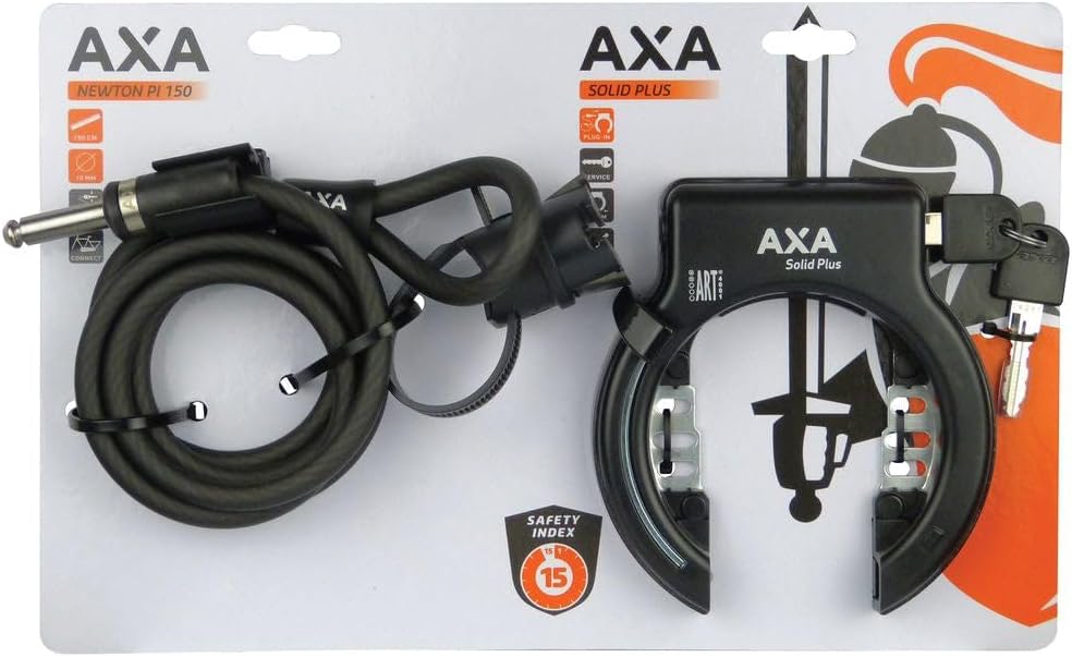 Axa Unisex – Erwachsene Solid Plus FahrradSchloss, schwarz, One-Size