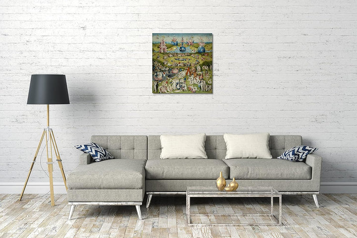 Printed Paintings Leinwand (60x60cm): Hieronymus Bosch - Der Garten der Lüste (1490/1510) - Mittlere