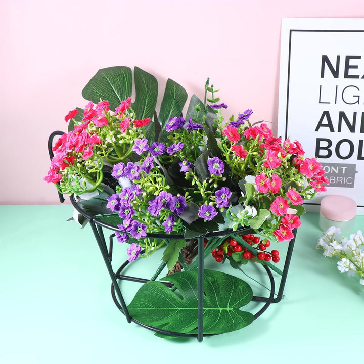 GANAZONO Balkon Halterung Blumentopf 28 cm 2 Grosse Metall-Hängegeländer Pflanzgefässe Blumentopfhal