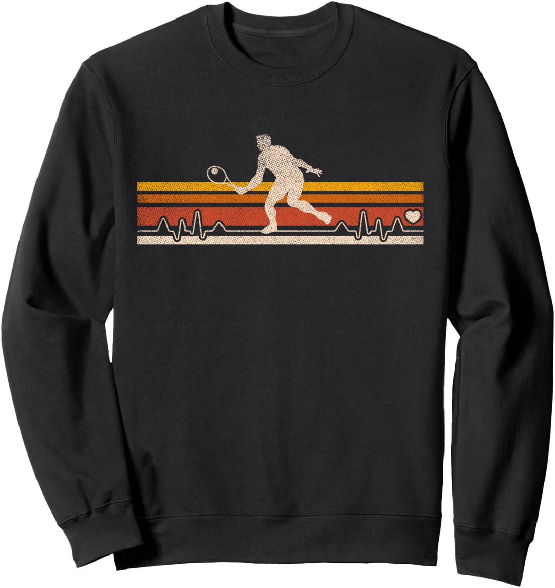 Tennisspieler-Geschenkidee Grafischer Herzschlag Sweatshirt