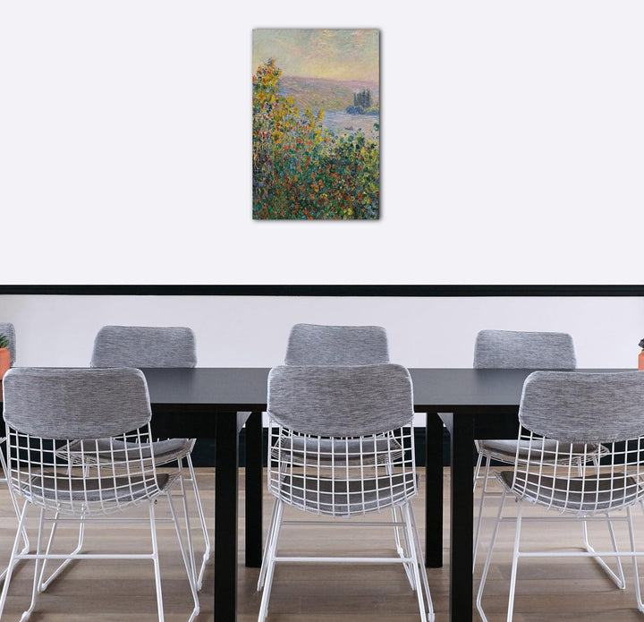 Printed Paintings Leinwand (60x80cm): Claude Monet - Blumenbeete in Vetheuil 60x80 cm, 60x80 cm