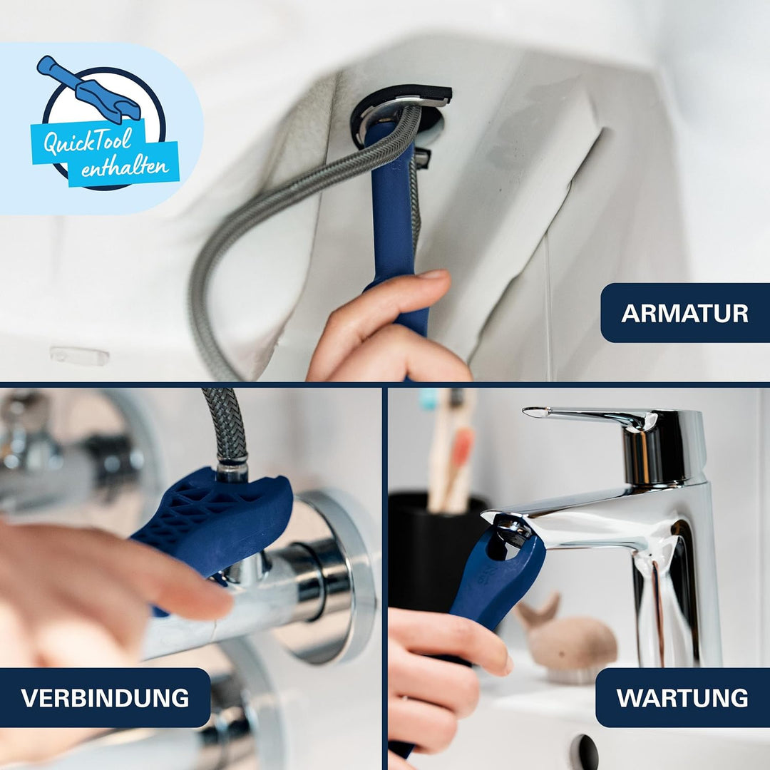 GROHE Dice, Waschtischarmatur, wassersparend (Wasserhahn für das Bad, Badarmatur mit Push-Open Ablau