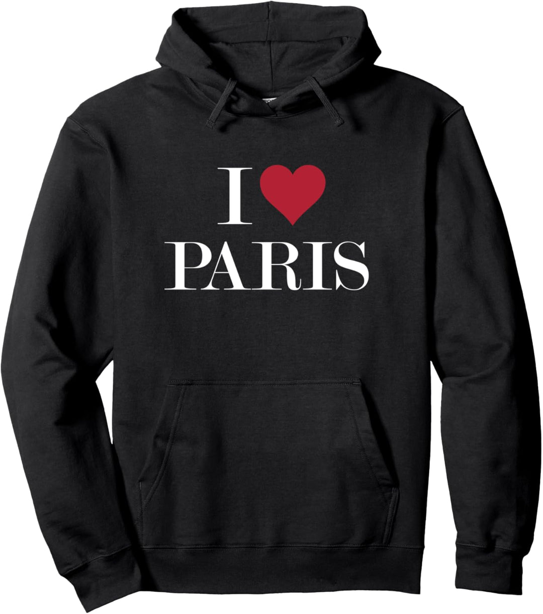 I Love Heart Paris France Pullover Hoodie