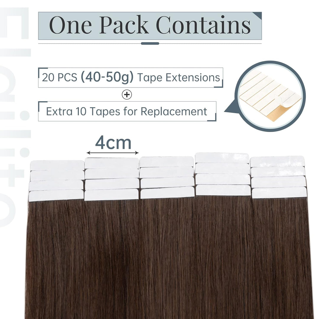 Elailite Extensions Echthaar Tape in 50g 