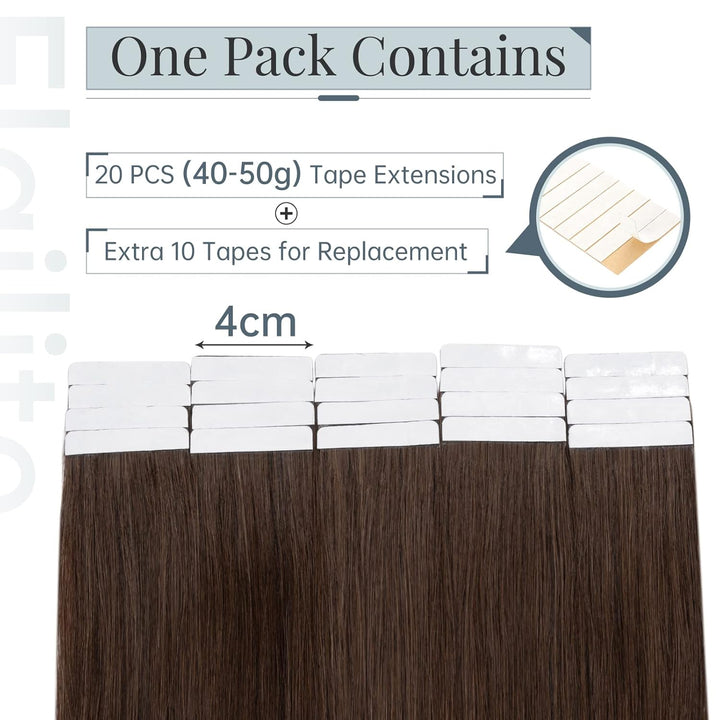 Elailite Extensions Echthaar Tape in 50g 