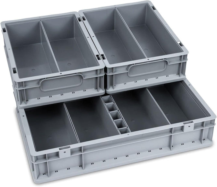 SuperSparSet 10x NextGen Einsatzkästen | HxBxT 20x9,1x6,7cm | 0,9 Liter | Grau | Einsatzkasten, Euro