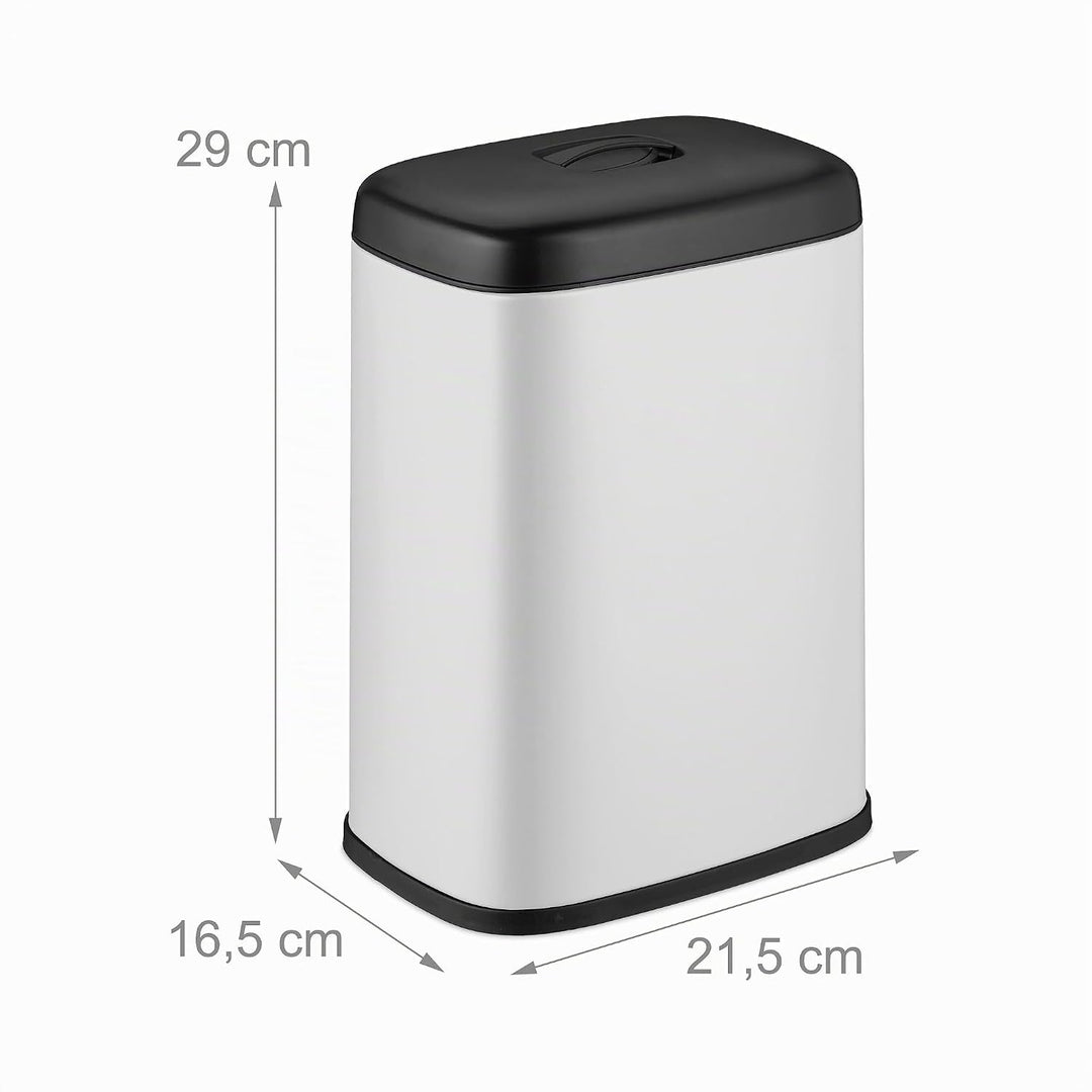Relaxdays Mülleimer Wandmontage, 5 Liter, Einhängen oder Kleben, Inneneimer, Küchenabfalleimer, Badm