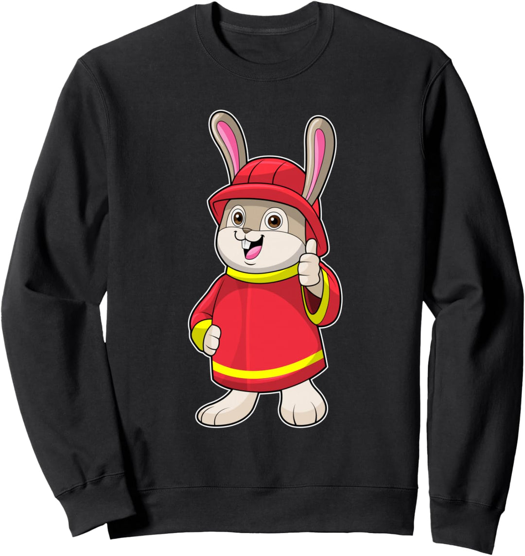 Hase Feuerwehrmann Helm Feuerwehr Sweatshirt