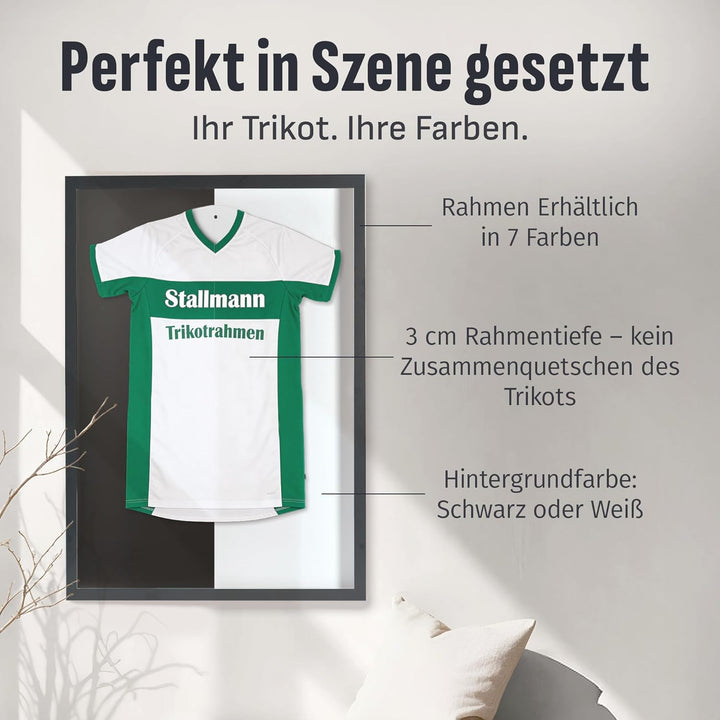 Stallmann Design Trikotrahmen 'Easy Click & Fill' | Rahmen-Farbe: Schwarz | Hintergrund: Schwarz | G