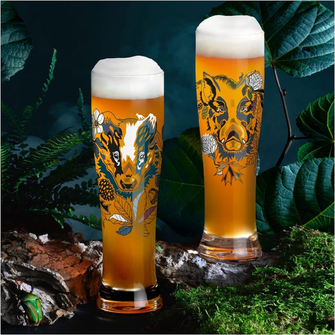 Ritzenhoff 3481004 Weizenbierglas 500 ml – 2er Set – Serie Brauchzeit Set Nr. 4 – 2 Stück mit mehrfa