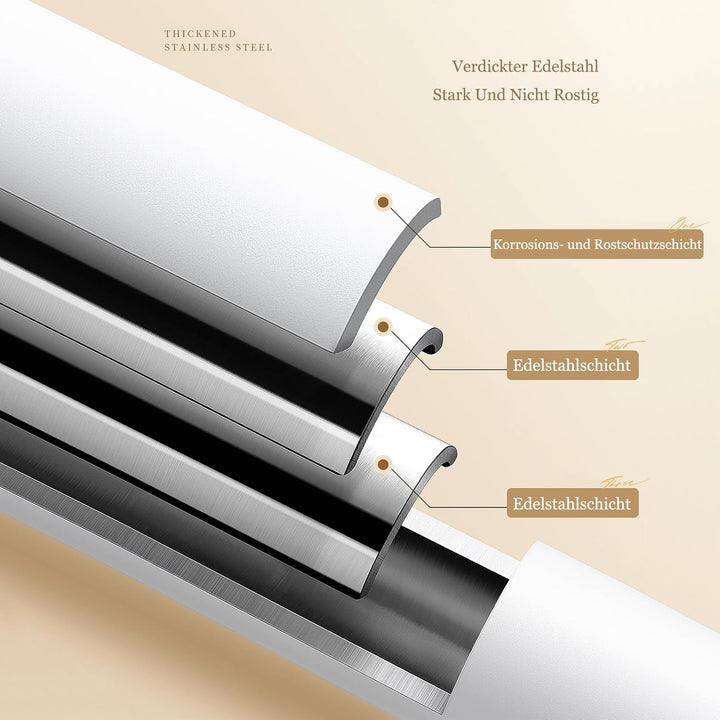 Gardinenstange ohne Bohren 70-110cm, Ø32mm Weiss Multifunktionale Vorhangstange zum Einklemmen - Aus