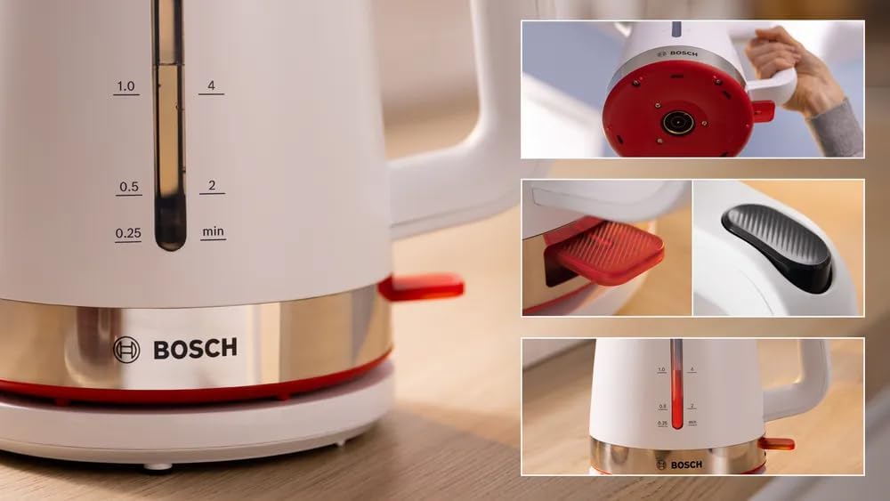 Bosch 1,7 l 2400 W Weiss Kunststoff Wasserstandsanzeige Drahtlos Kalkfilter