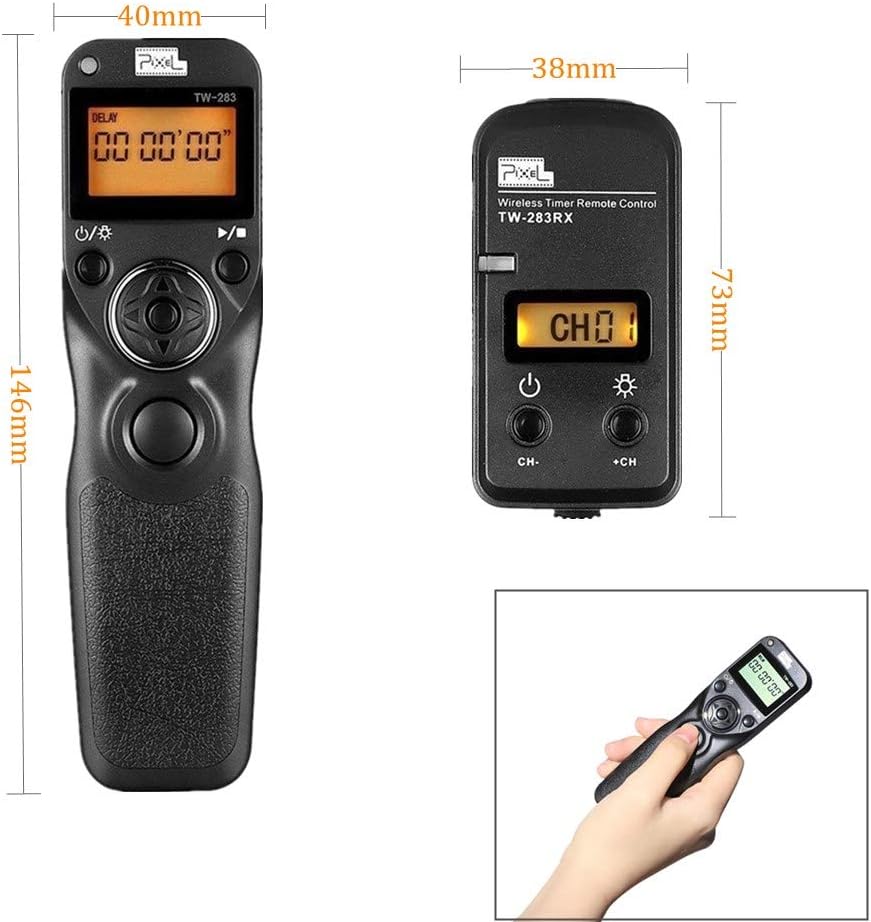Pixel Kabelloser Timer-Fernauslöser TW283-L1 Funk Fernbedienung Drahtauslöser Kompatibel mit Panason