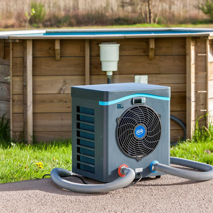 Gre HPM30 - Mini-Wärmepumpe für Aufbau-Pool bis zu 30 m3, Grau, Gre HPM30