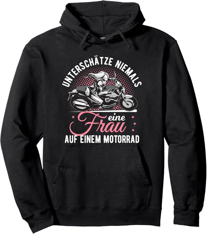 Motorrad Damen Motorradfahrerin Bikerin Pullover Hoodie